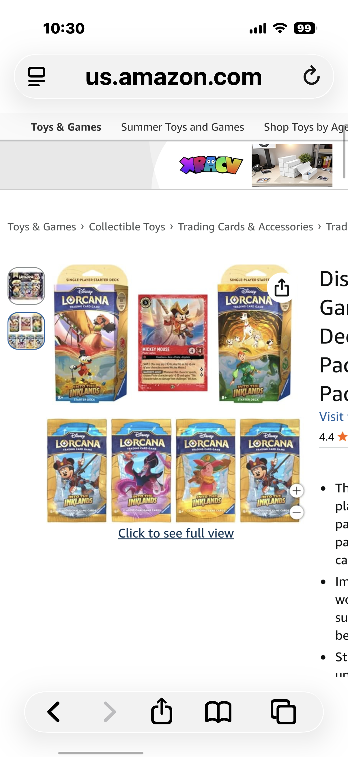 Disney Lorcana Trading Card Game, Includes 2 Ready-to-Play Decks Each Includes 1 Booster Pack, Plus 4 Additional Booster Packs and 1 Promo Card