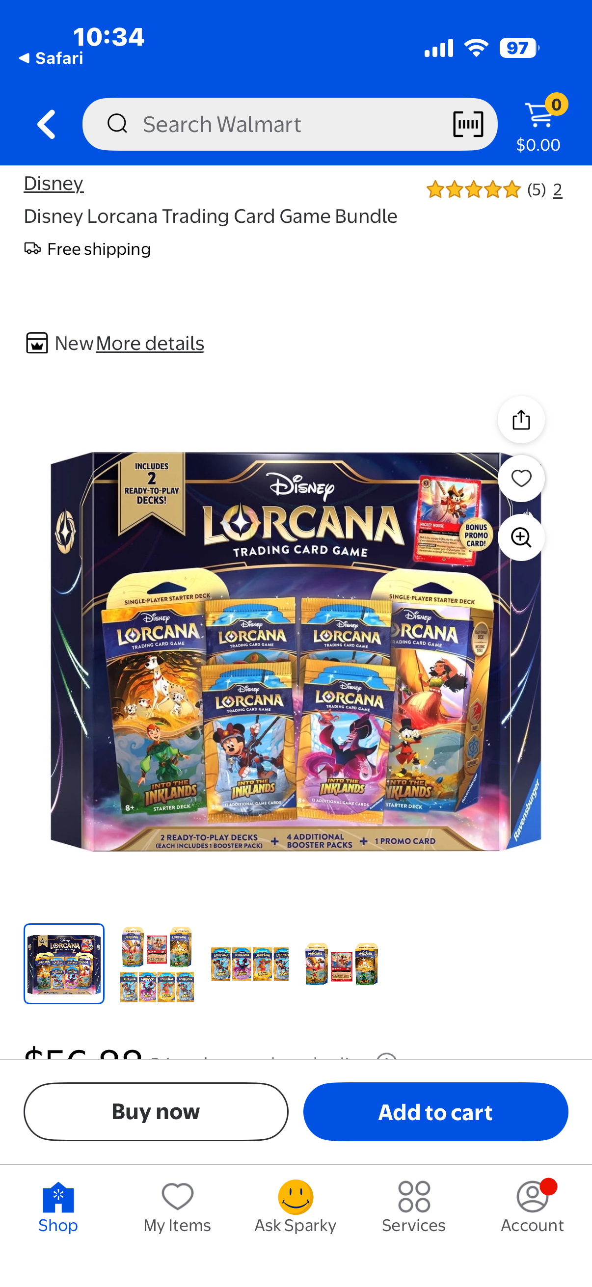 Disney Lorcana Trading Card Game, Includes 2 Ready-to-Play Decks Each Includes 1 Booster Pack, Plus 4 Additional Booster Packs and 1 Promo Card
