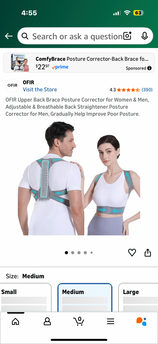 OFIR Upper Back Brace Posture Corrector for Women & Men, Adjustable & Breathable Back Straightener Posture Corrector for Men, Gradually Help Improve Poor Posture