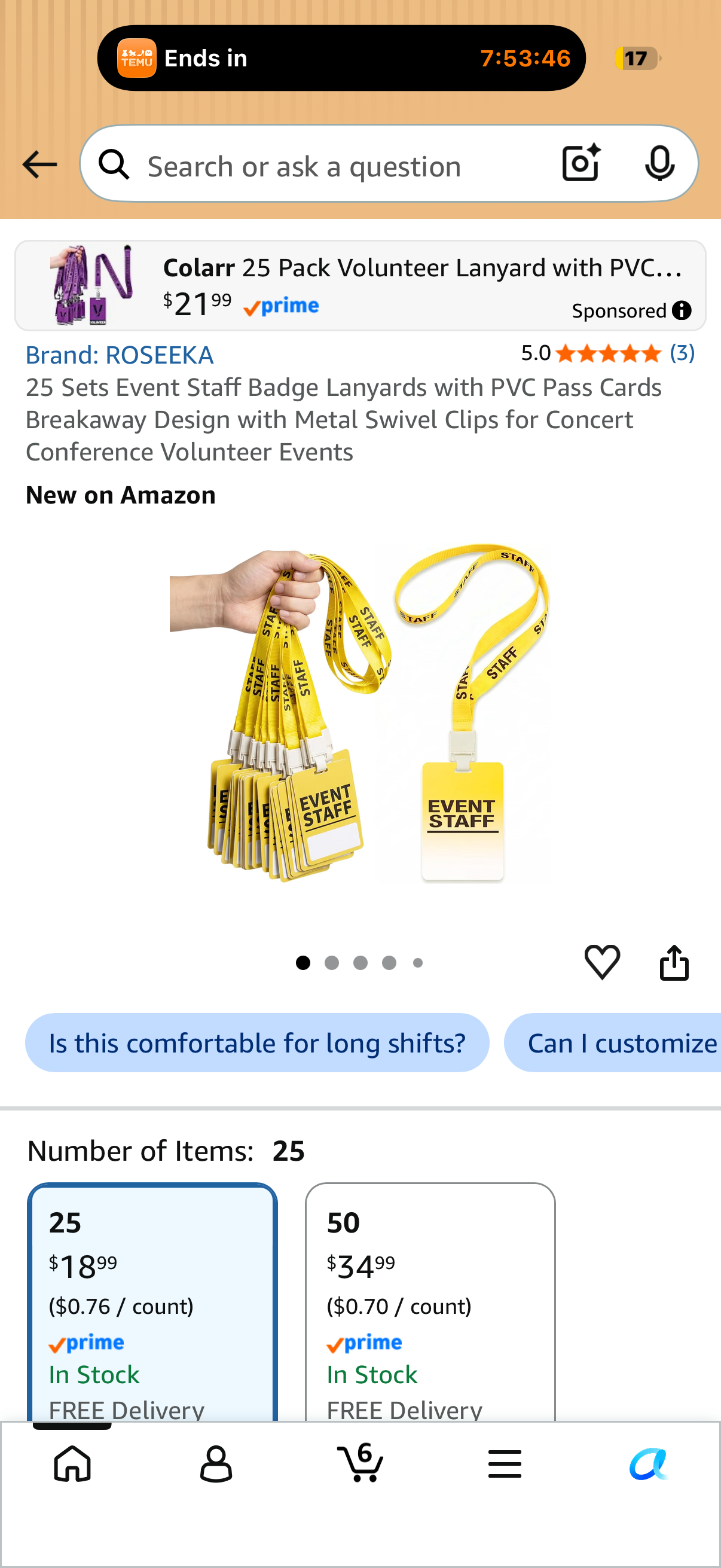 25 Sets Event Staff Badge Lanyards with PVC Pass Cards Breakaway Design with Metal Swivel Clips for Concert Conference Volunteer Events