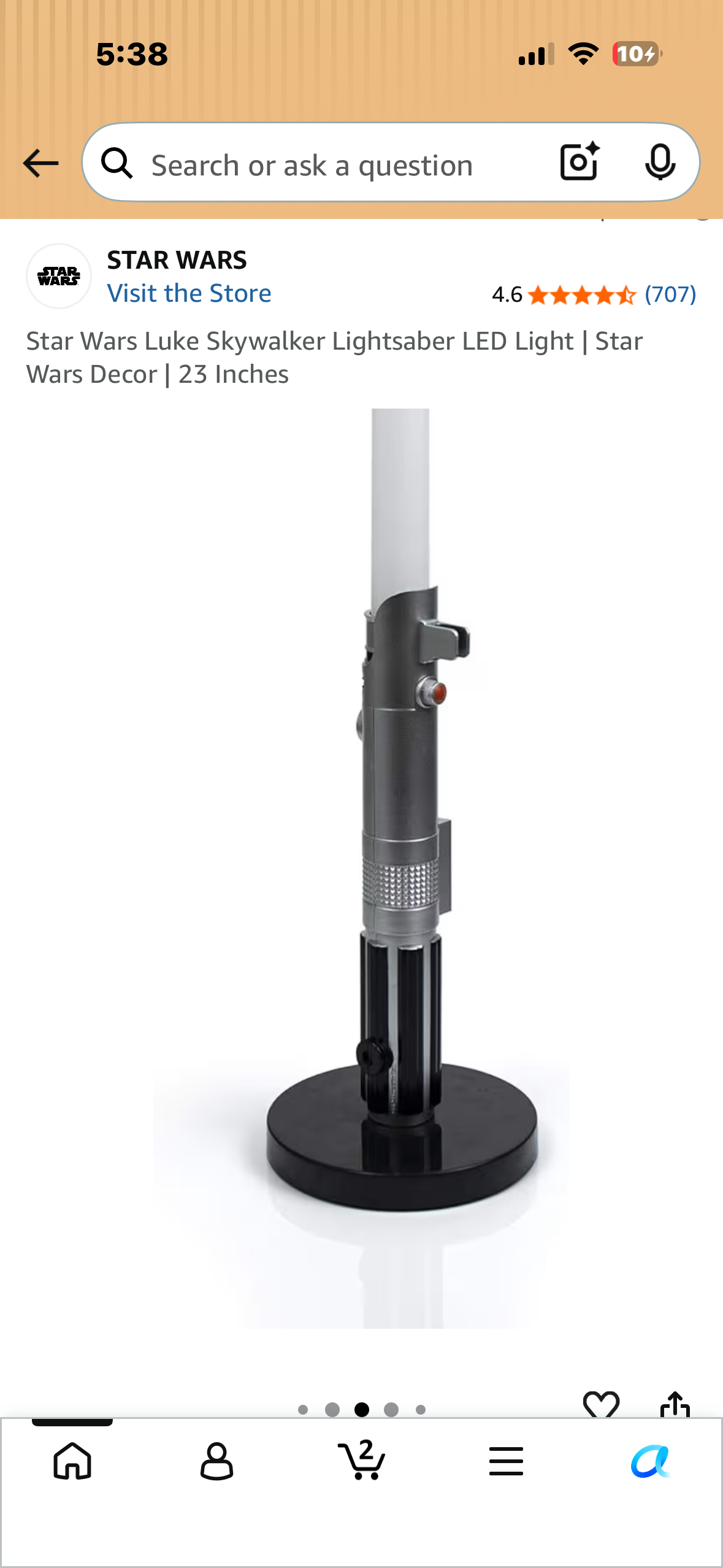 Star Wars Luke Skywalker Lightsaber LED Light | Star Wars Decor | 23 Inches