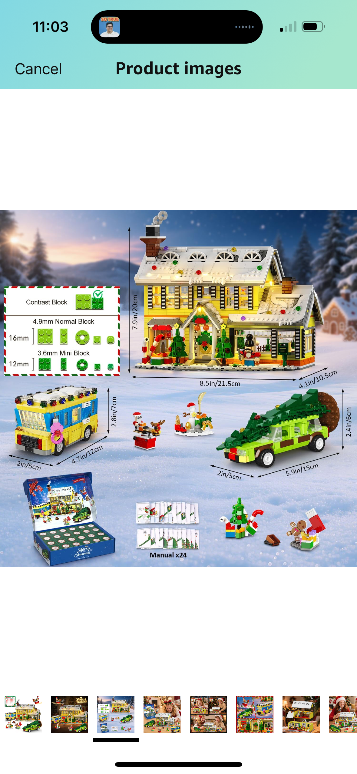 HOGOKIDS Advent Calendar 2025 Christmas Building Set with Light, 24 Days Christmas Countdown Mini House Building Block Kit with Bus & Pickup Truck, Xmas for Adults Kids Girls Boys Age 12+