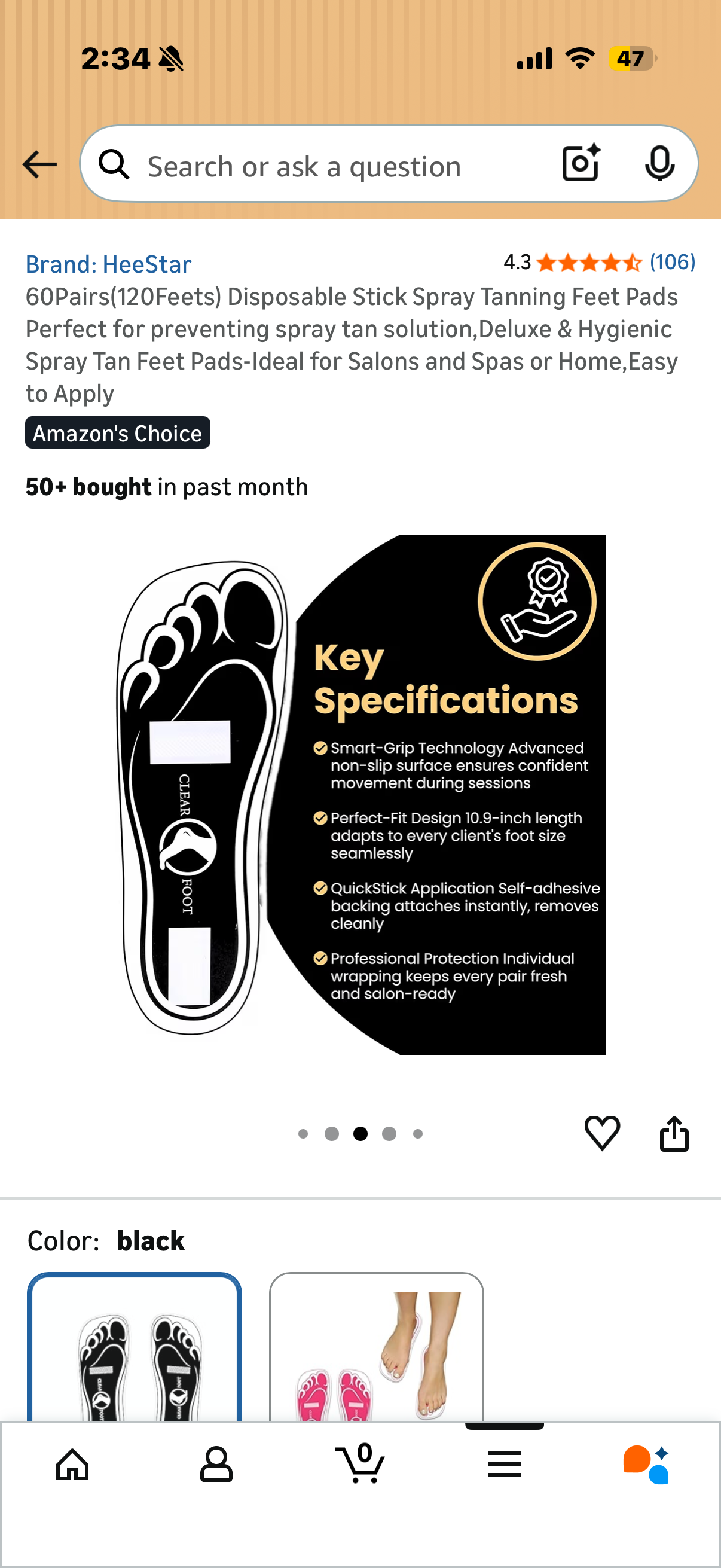 60Pairs(120Feets) Disposable Stick Spray Tanning Feet Pads Perfect for preventing spray tan solution,Deluxe & Hygienic Spray Tan Feet Pads-Ideal for Salons and Spas or Home,Easy to Apply