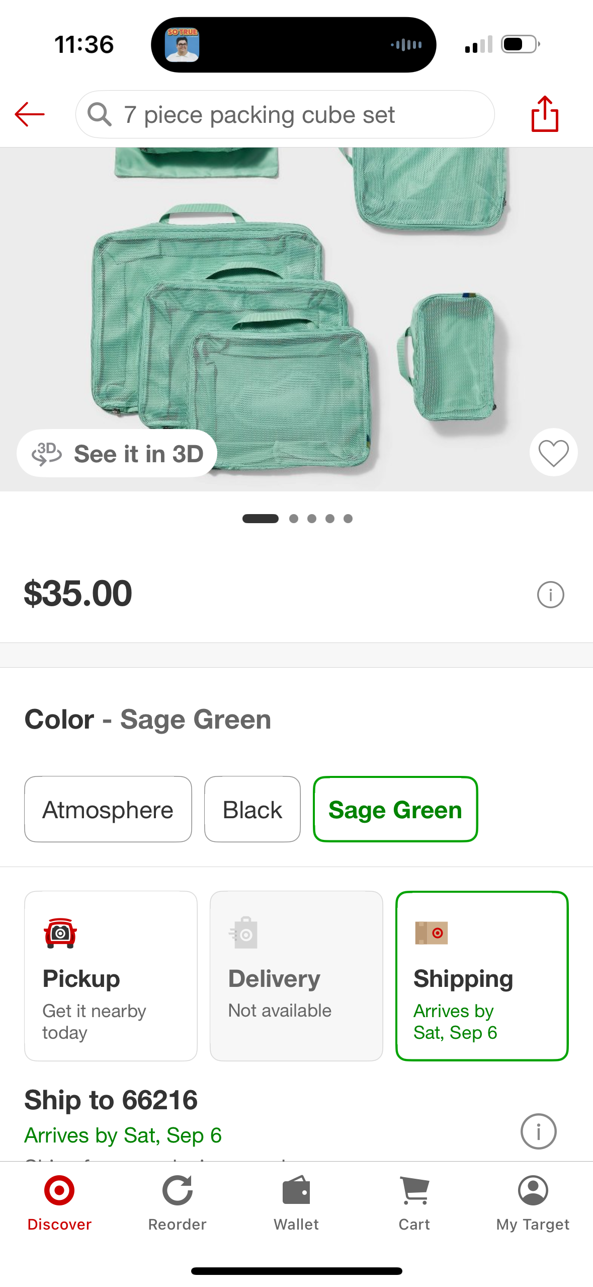 7pc Packing Cube Set with Compression - Open Story™ Sage Green: Travel Luggage Accessories
