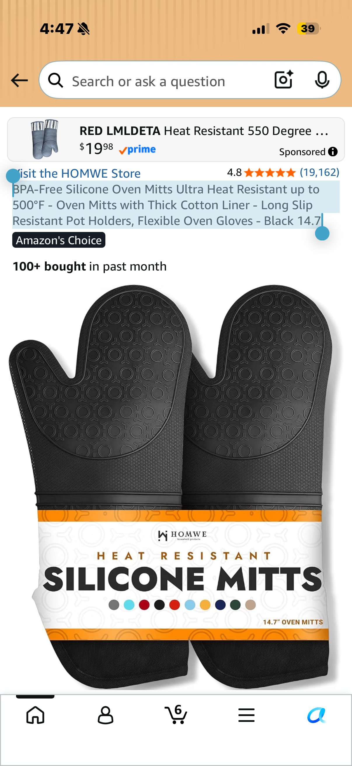 10 AM Door Buster - BPA-Free Silicone Oven Mitts