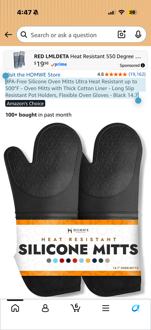 BPA-Free Silicone Oven Mitts