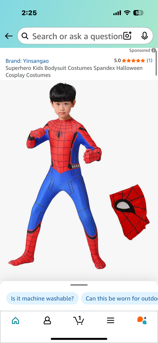 Superhero Kids Bodysuit Costumes Spandex Halloween Cosplay Costumes (Size 9-10 years old Kids)