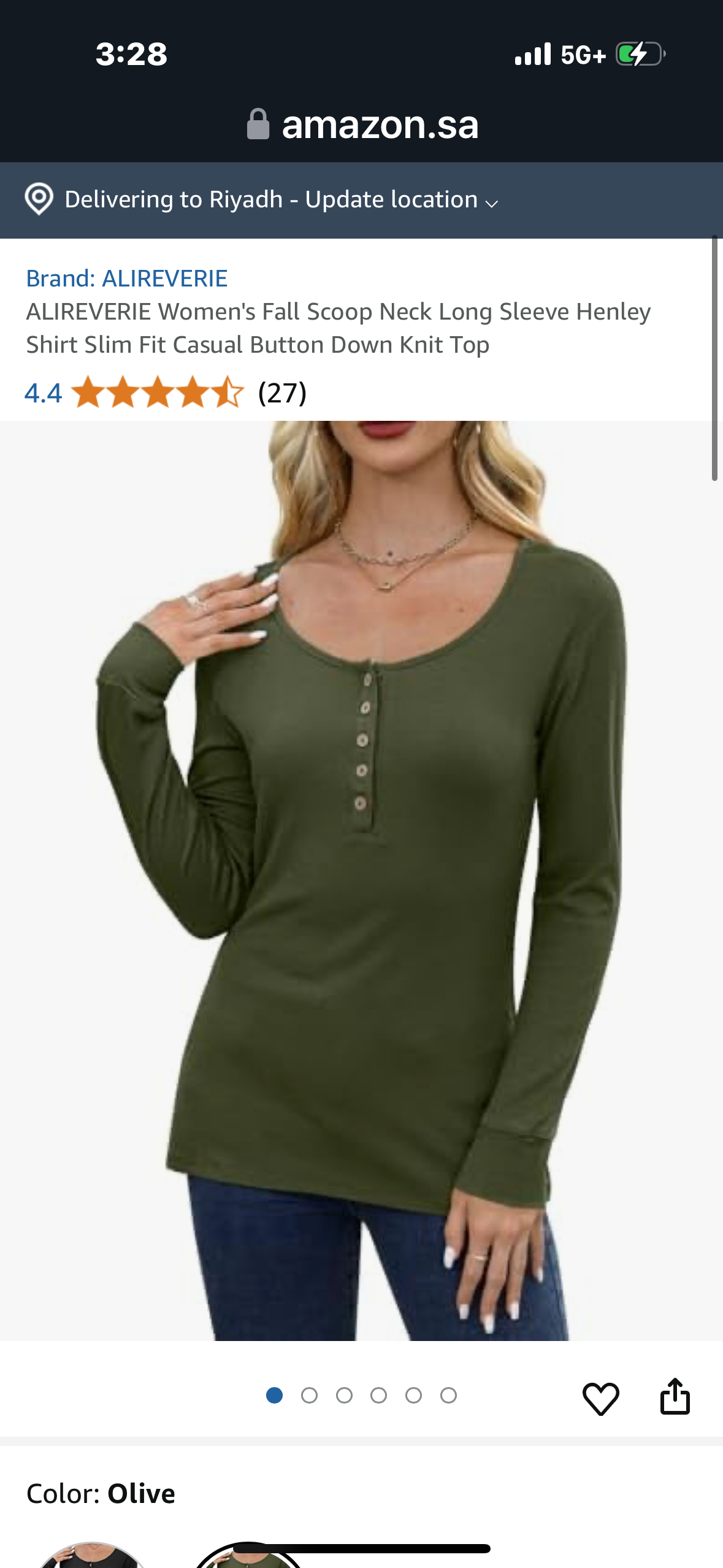 Women's Fall Scoop Neck Long Sleeve Henley Shirt Slim Fit Casual Button Down Knit Top (Size 2XL)