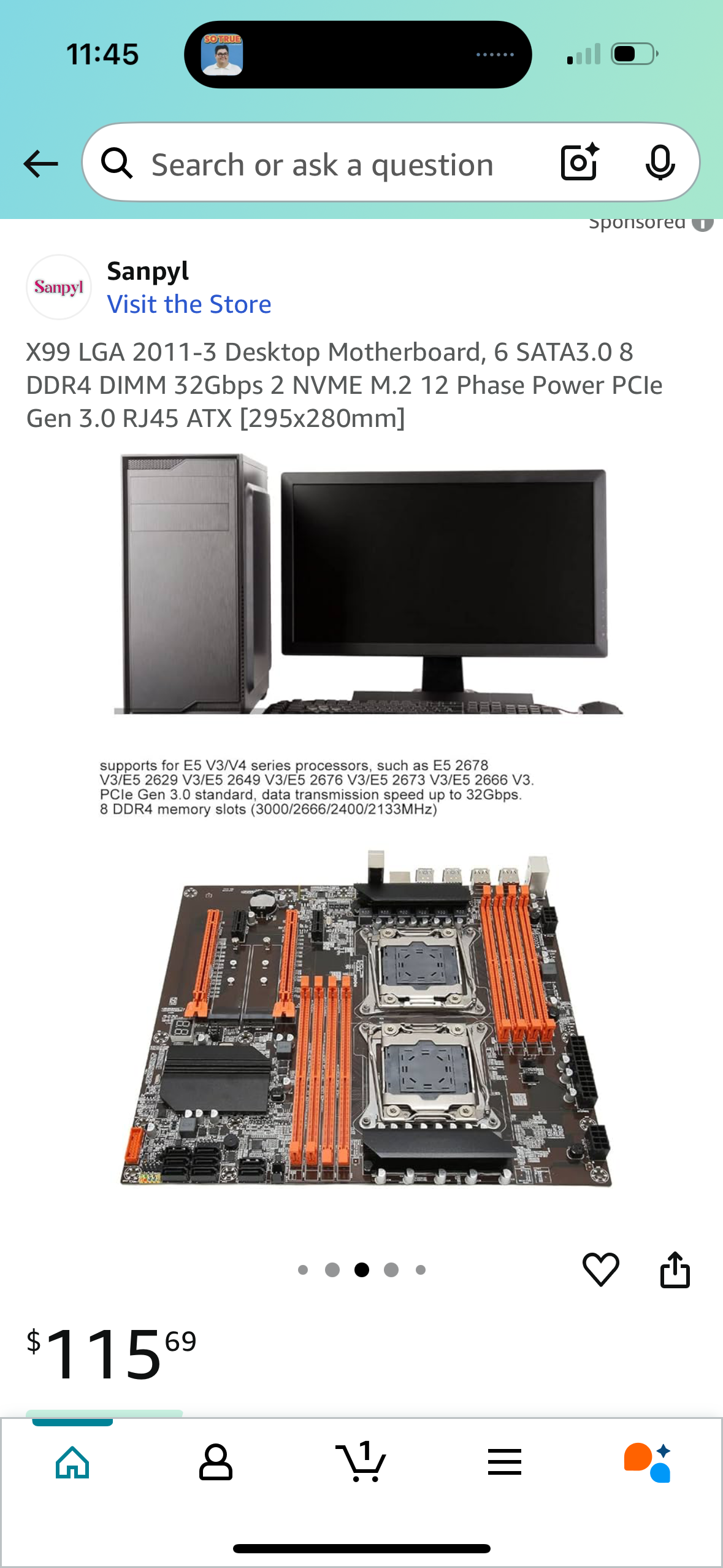 X99 LGA 2011-3 Desktop Motherboard, 6 SATA3.0 8 DDR4 DIMM 32Gbps 2 NVME M.2 12 Phase Power PCIe Gen 3.0 RJ45 ATX [295x280mm]