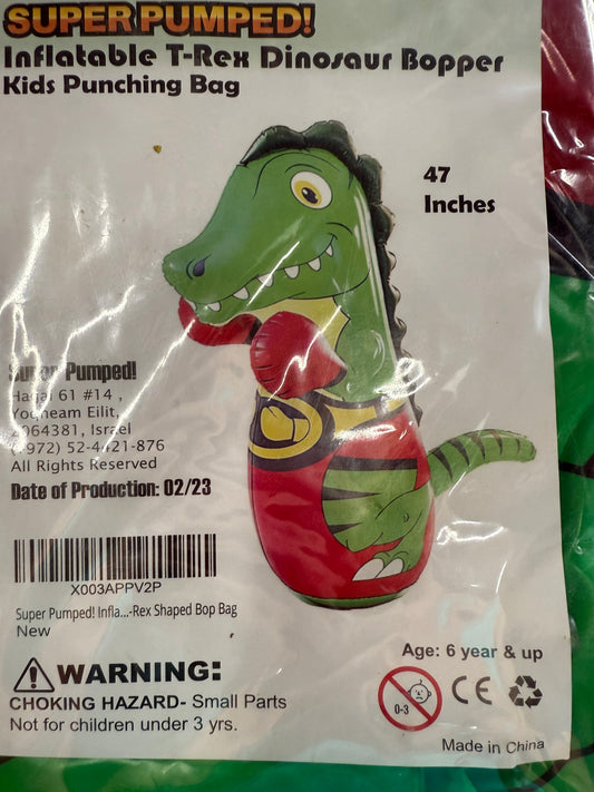 SYNCFUN Inflatable Punching Bag for Kids 47 Inches, Toddler Blow up Punching Bag Toys, T-Rex Dinosaur Bouncing-Back Bopper