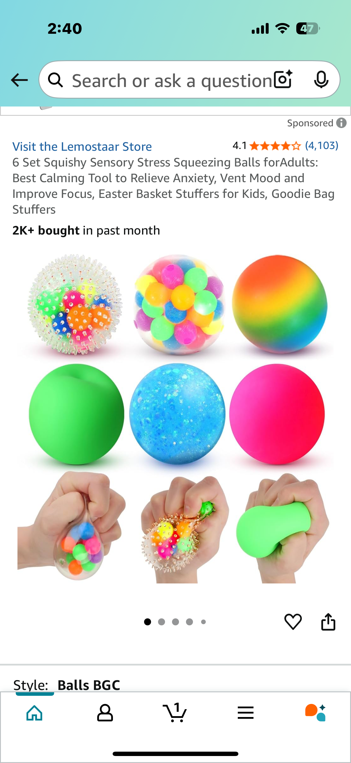 6 Set Squishy Sensory Stress Squeezing Balls forAdults: Best Calming Tool to Relieve Anxiety, Vent Mood and Improve Focus, Easter Basket Stuffers for Kids, Goodie Bag Stuffers