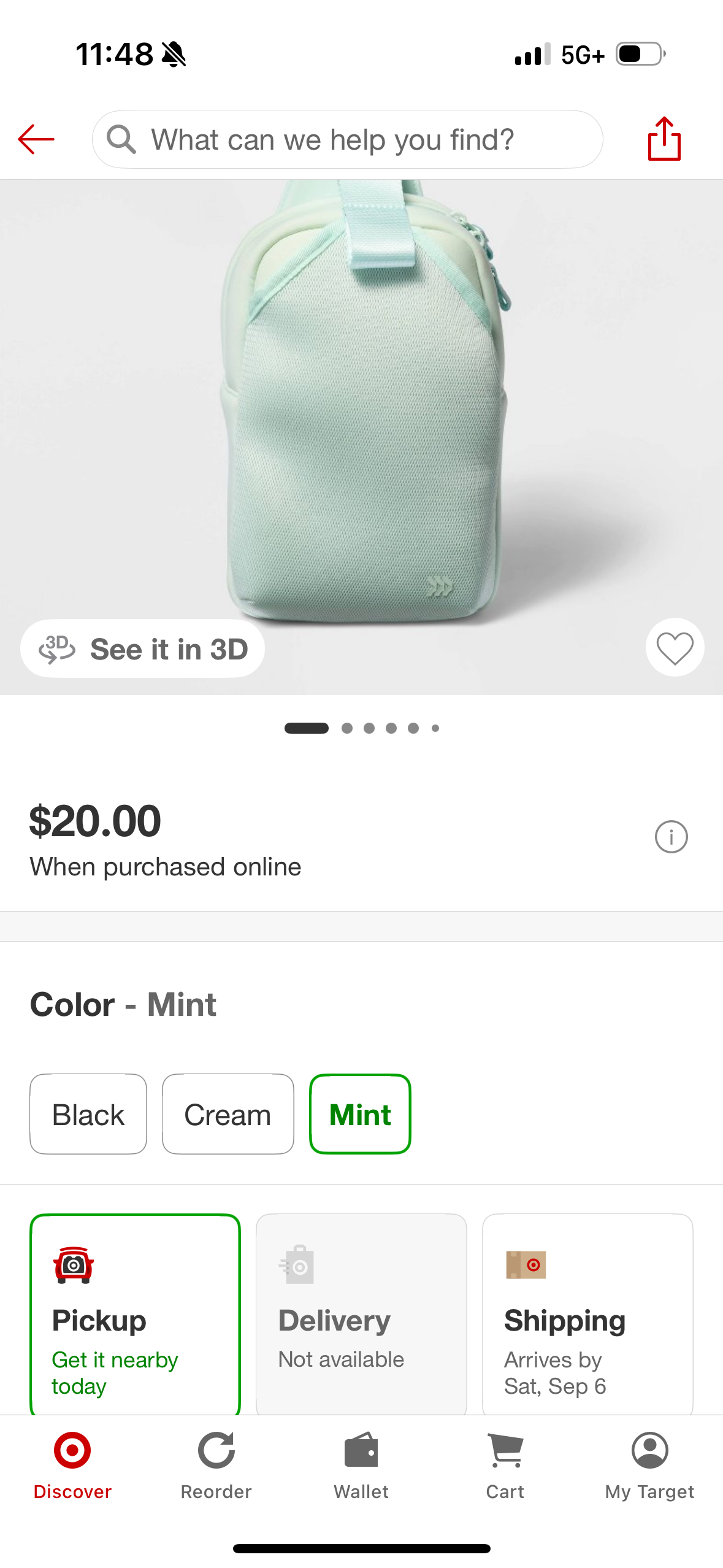 Water Bottle Crossbody Bag - All In Motion™ Mint: Adjustable Strap Purse