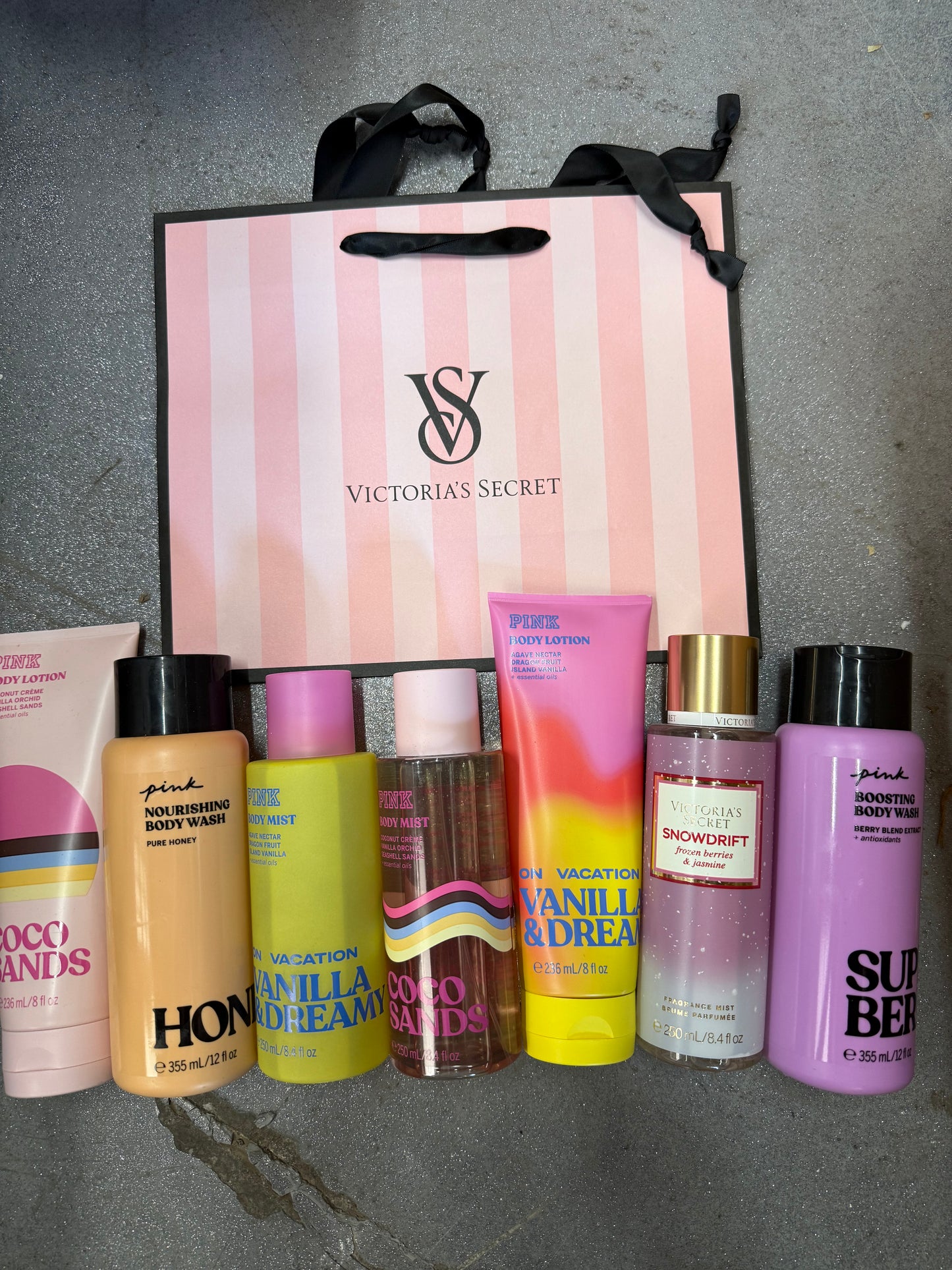 Set of 3 Victoria’s Secret Mystery Bag - Could Be Body Lotion/Body Wash/Body Mist Plus Gift Bag