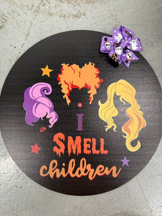 Halloween Sign I Smell Children with Bow