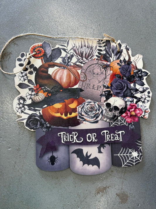 Reversible Thanksgiving Fall/Halloween Sign for Home Indoor Outdoor Decor - Mason Jar Door Porch Hanging Wooden Plaque - Rustic Front Door Wall Decorative
