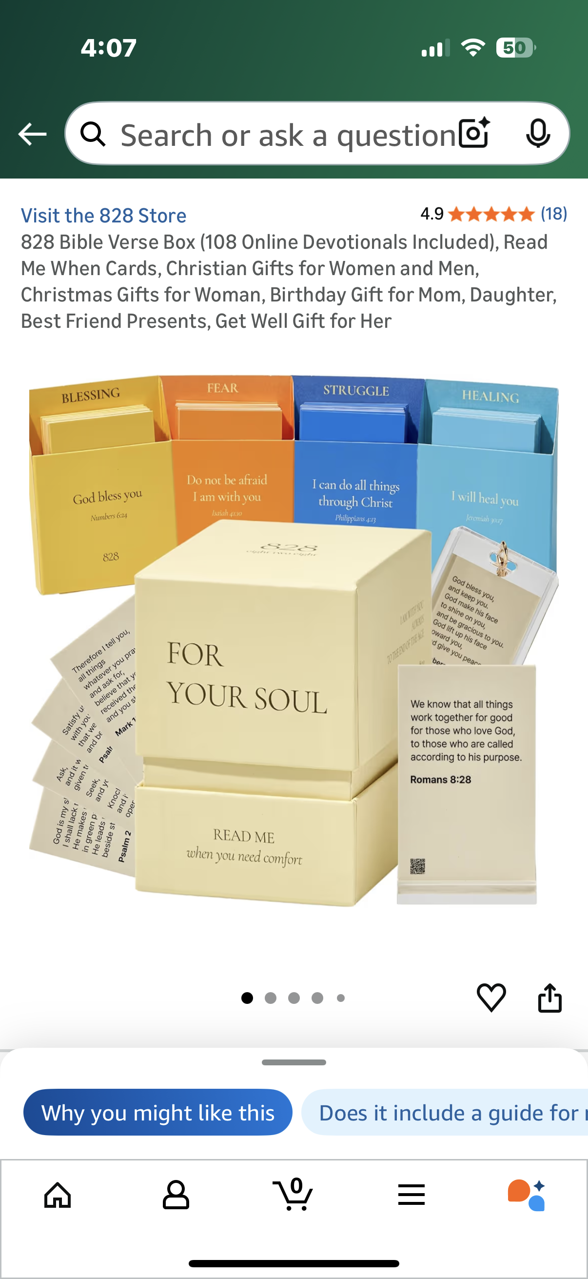 828 Bible Verse Box (108 Online Devotionals Included), Read Me When Cards, Christian Gifts for Women and Men, Christmas Gifts for Woman, Birthday Gift for Mom, Daughter, Best Friend Presents, Get Well Gift for Her