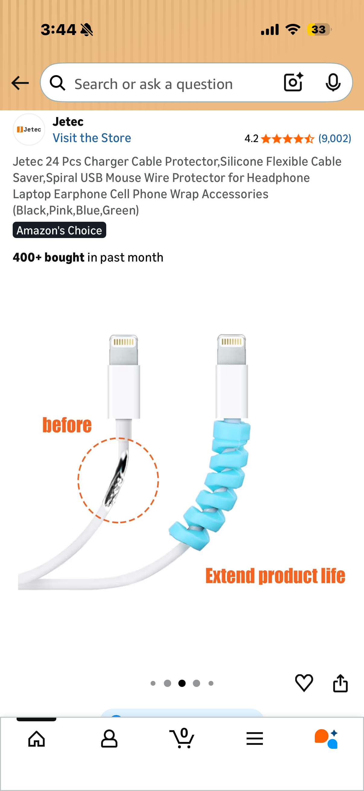 2 packages Jetec 24 Pcs Charger Cable Protector,Silicone Flexible Cable Saver,Spiral USB Mouse Wire Protector for Headphone Laptop Earphone Cell Phone Wrap Accessories (Black,Pink,Blue,Green)