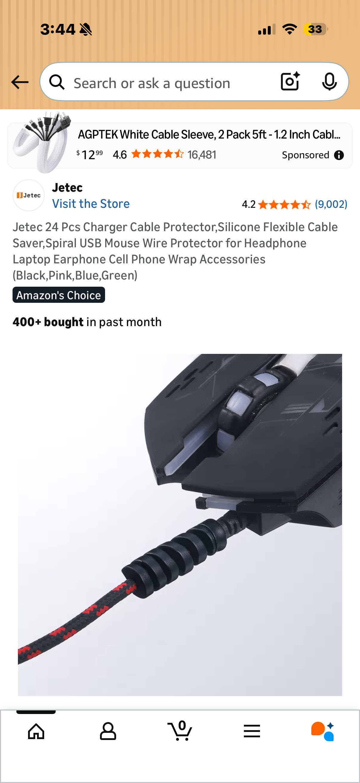 2 packages Jetec 24 Pcs Charger Cable Protector,Silicone Flexible Cable Saver,Spiral USB Mouse Wire Protector for Headphone Laptop Earphone Cell Phone Wrap Accessories (Black,Pink,Blue,Green)