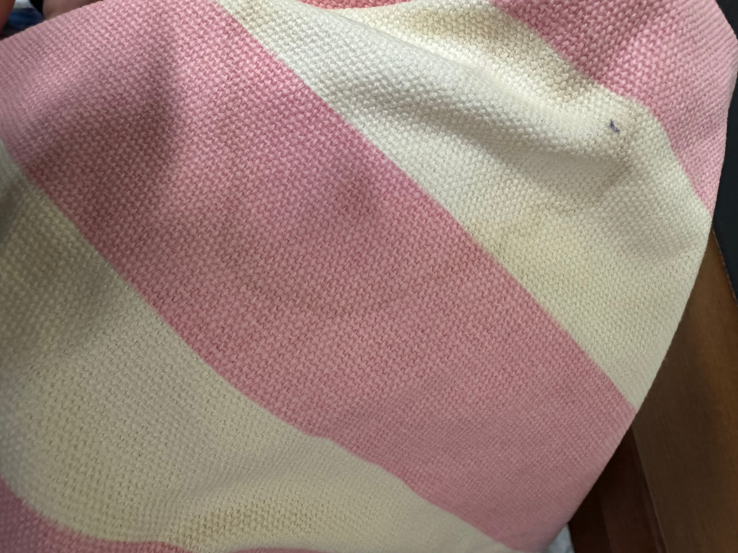 Frasier Sterling Sport Striped Tote Bag Cream/Pink: Cotton Canvas Handbag