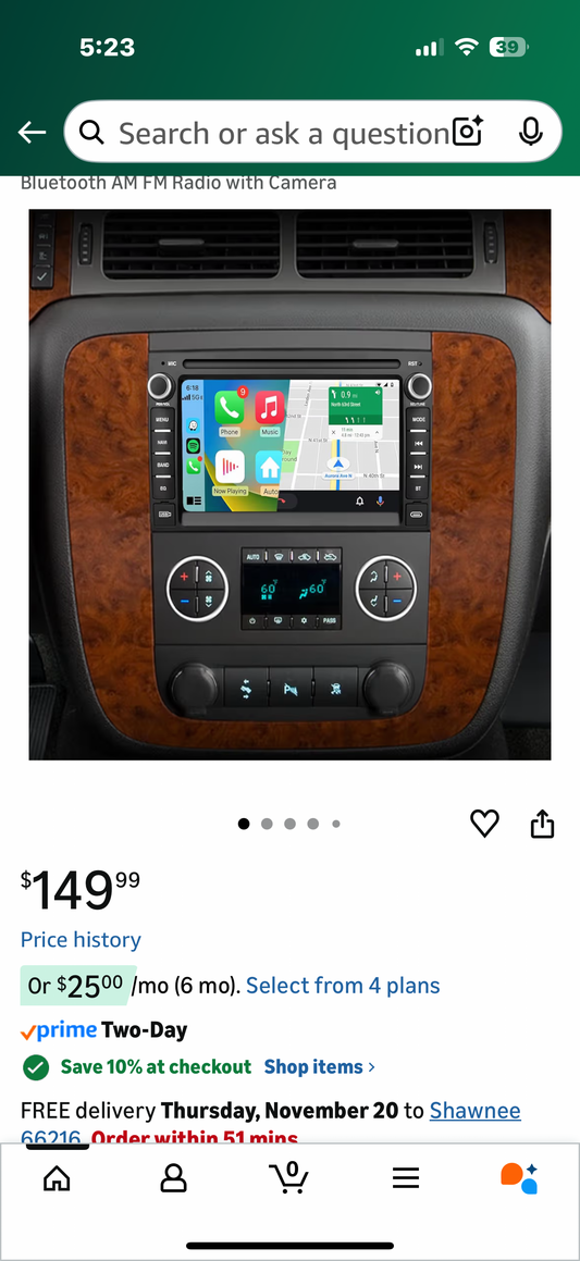 Car Radio for Chevy Silverado Yukon Tahoe GMC Sierra, Touch Screen Silverado 1500 Radio with CarPlay Android Auto Bluetooth AM FM Radio with Camera