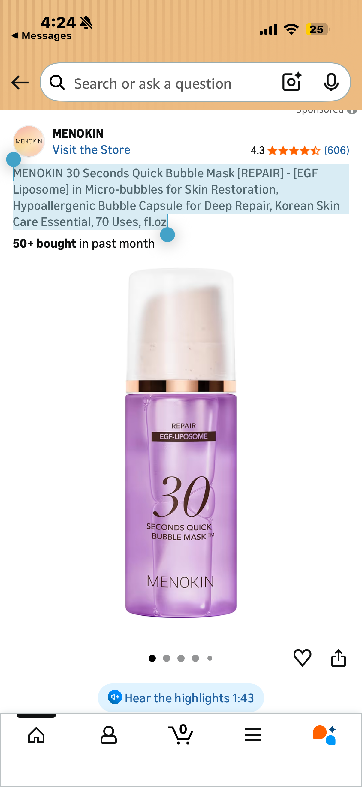 MENOKIN 30 Seconds Quick Bubble Mask [REPAIR] - [EGF Liposome] in Micro-bubbles for Skin Restoration, Hypoallergenic Bubble Capsule for Deep Repair, Korean Skin Care Essential, 70 Uses, fl.oz