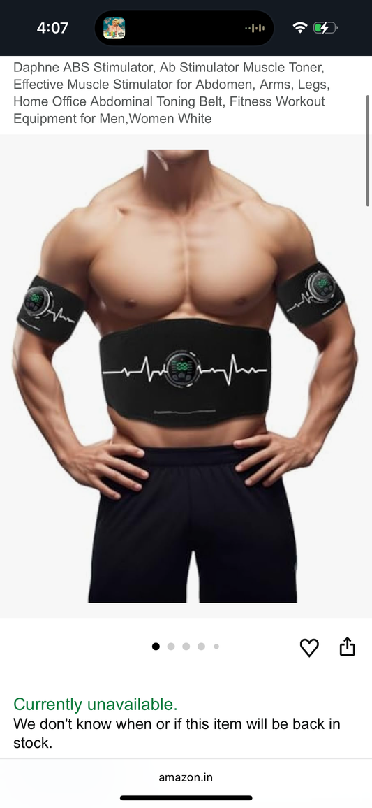 Daphne ABS Stimulator, Ab Stimulator Muscle Toner, Effective Muscle Stimulator for Abdomen, Arms, Legs, Home Office Abdominal Toning Belt, Fitness Workout Equipment for Men,Women White