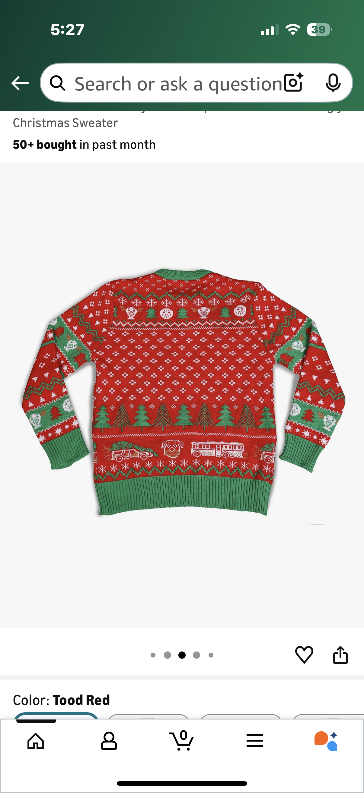 Christmas Vacation Why is The Carpet All Wet Todd Red Ugly Christmas Sweater (Size Large)