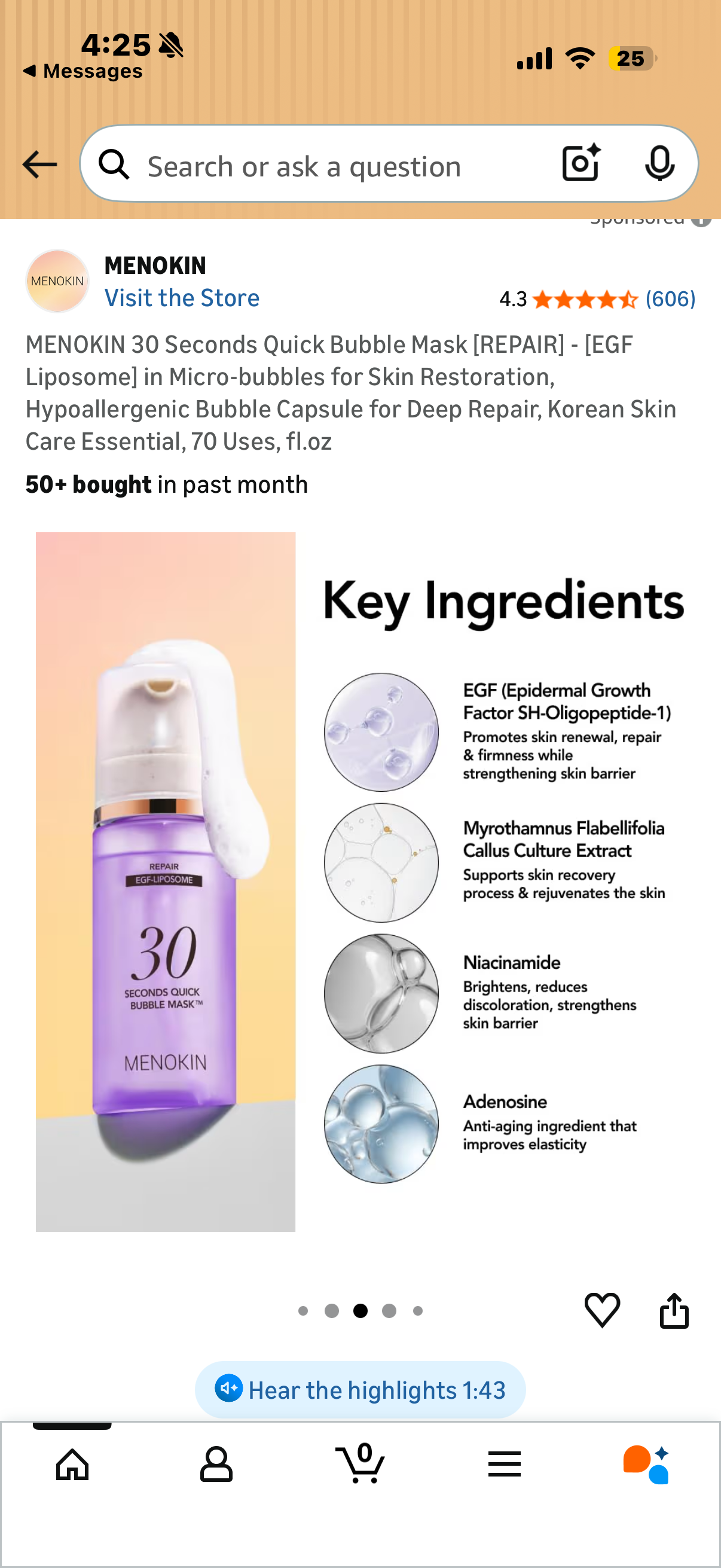 MENOKIN 30 Seconds Quick Bubble Mask [REPAIR] - [EGF Liposome] in Micro-bubbles for Skin Restoration, Hypoallergenic Bubble Capsule for Deep Repair, Korean Skin Care Essential, 70 Uses, fl.oz