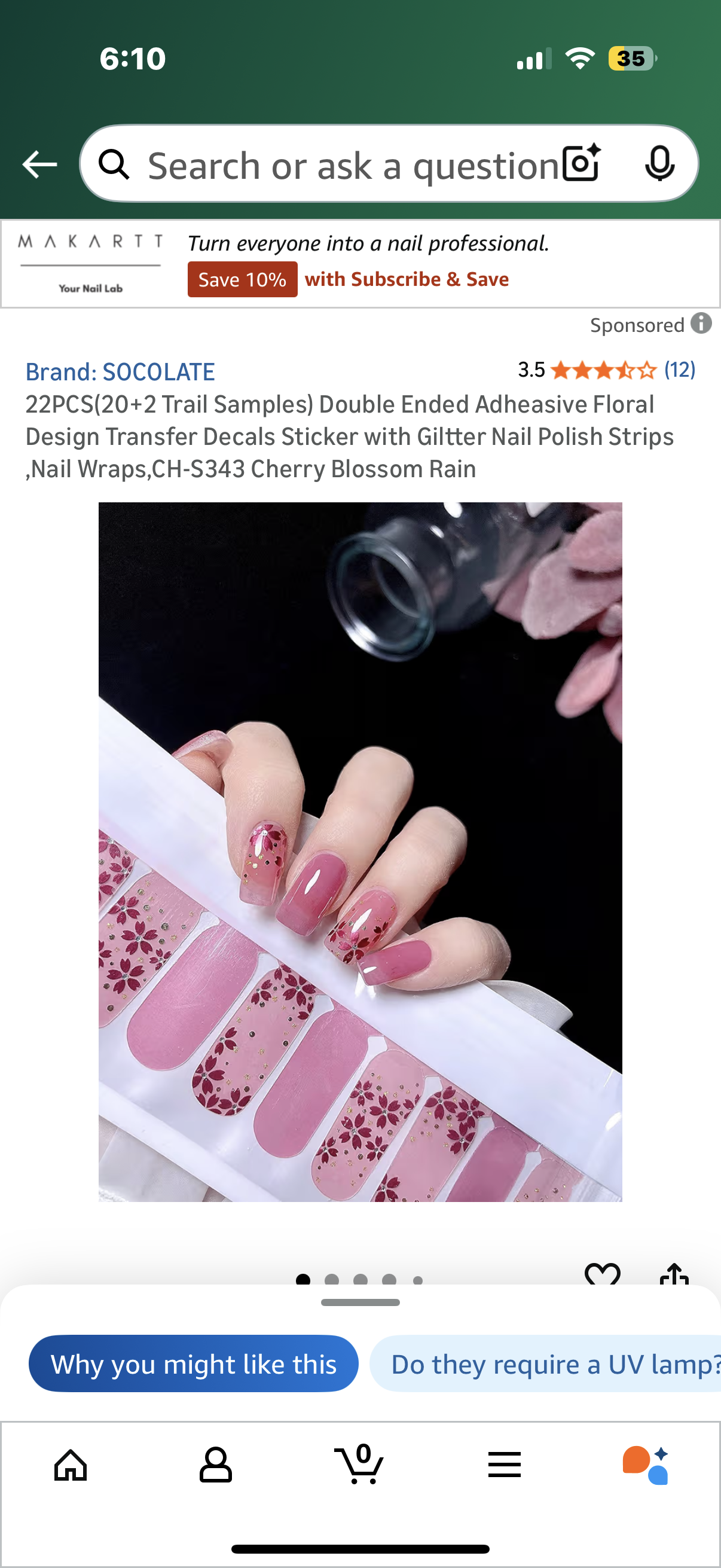 SOCOLATE 22PCS(20+2 Trail Samples) Double Ended Adheasive Heart Pattern Design Transfer Decals Sticker Nail Polish Strips ,Nail Wraps,CH-S405 Favorite
