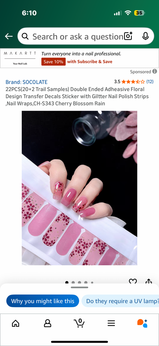 SOCOLATE 22PCS Double Ended Adheasive Heart Pattern Design Transfer Decals Sticker Nail Polish Strips ,Nail Wraps,CH-S405 Favorite
