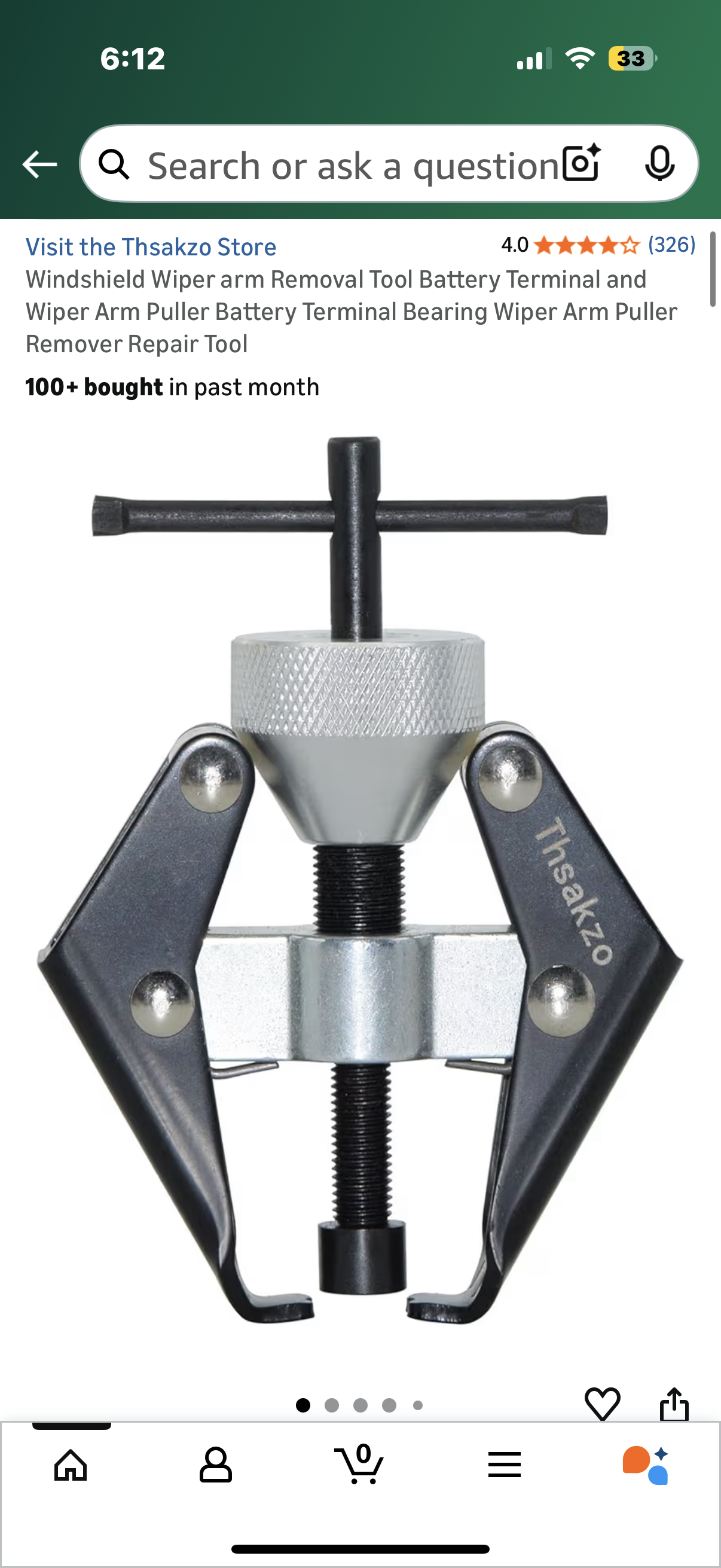 Battery Terminal and Wiper Arm Puller, Windshield Wiper arm Removal Tool, Suitable for Used to Remove Bolted-on Windshield Wiper arms That fit Over a Tapered Spline