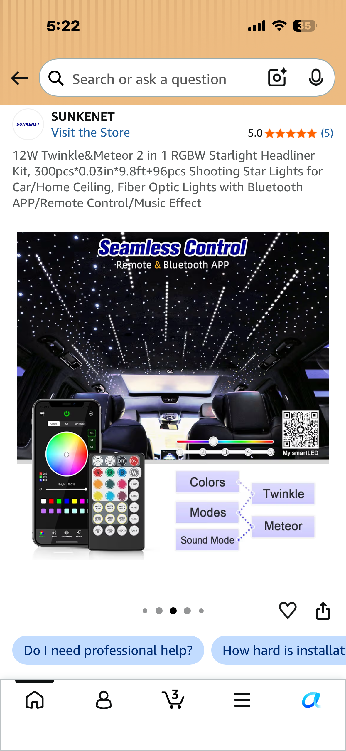 12W Twinkle&Meteor 2 in 1 RGBW Starlight Headliner Kit, 300pcs*0.03in*9.8ft+96pcs Shooting Star Lights for Car/Home Ceiling, Fiber Optic Lights with Bluetooth APP/Remote Control/Music Effect