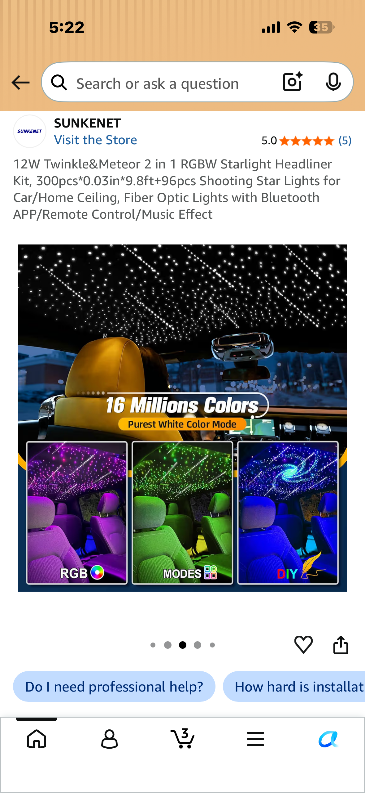 12W Twinkle&Meteor 2 in 1 RGBW Starlight Headliner Kit, 300pcs*0.03in*9.8ft+96pcs Shooting Star Lights for Car/Home Ceiling, Fiber Optic Lights with Bluetooth APP/Remote Control/Music Effect
