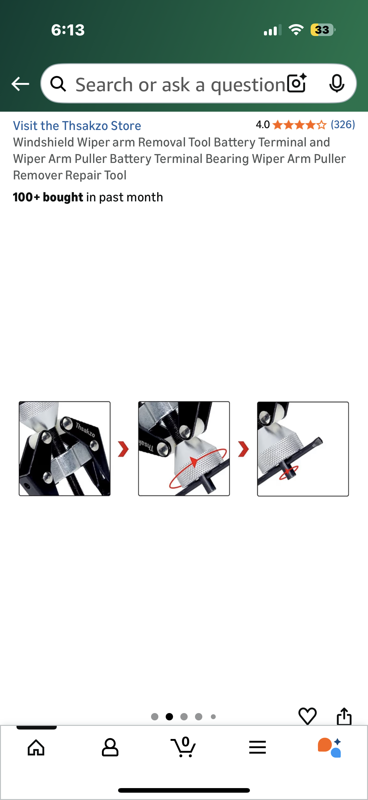 Battery Terminal and Wiper Arm Puller, Windshield Wiper arm Removal Tool, Suitable for Used to Remove Bolted-on Windshield Wiper arms That fit Over a Tapered Spline