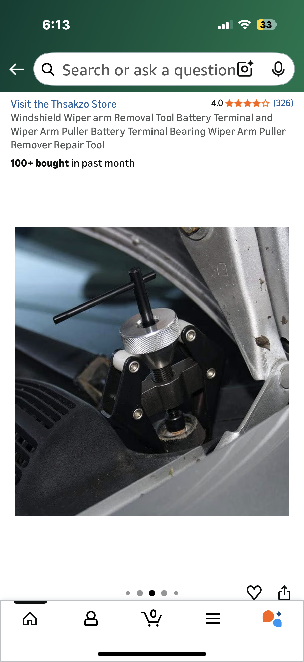 Battery Terminal and Wiper Arm Puller, Windshield Wiper arm Removal Tool, Suitable for Used to Remove Bolted-on Windshield Wiper arms That fit Over a Tapered Spline