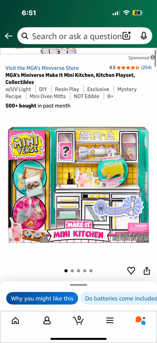 MGA's Miniverse Make It Mini Kitchen, Kitchen Playset, Collectibles w/UV Light DIY Resin Play Exclusive Mystery Recipe Mini Oven Mitts NOT Edible 8