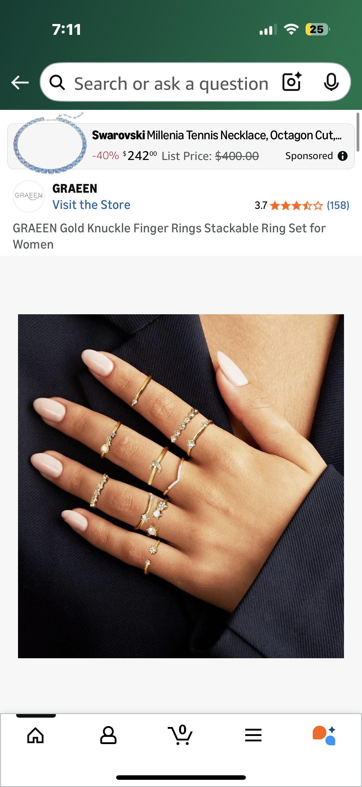 Gold Knuckle Finger Rings Stackable Ring Set