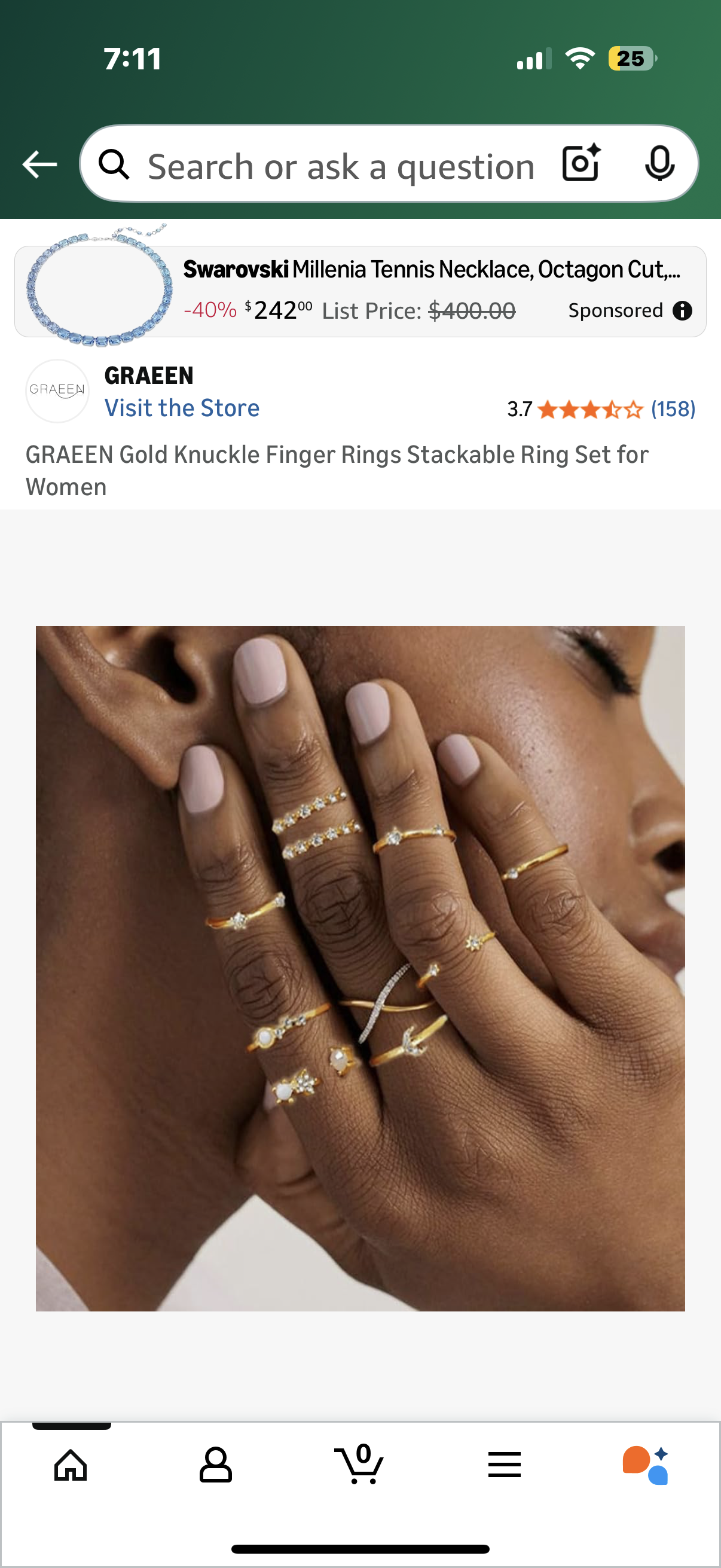 Gold Knuckle Finger Rings Stackable Ring Set