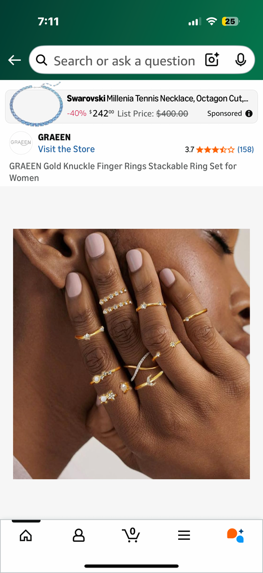 Gold Knuckle Finger Rings Stackable Ring Set