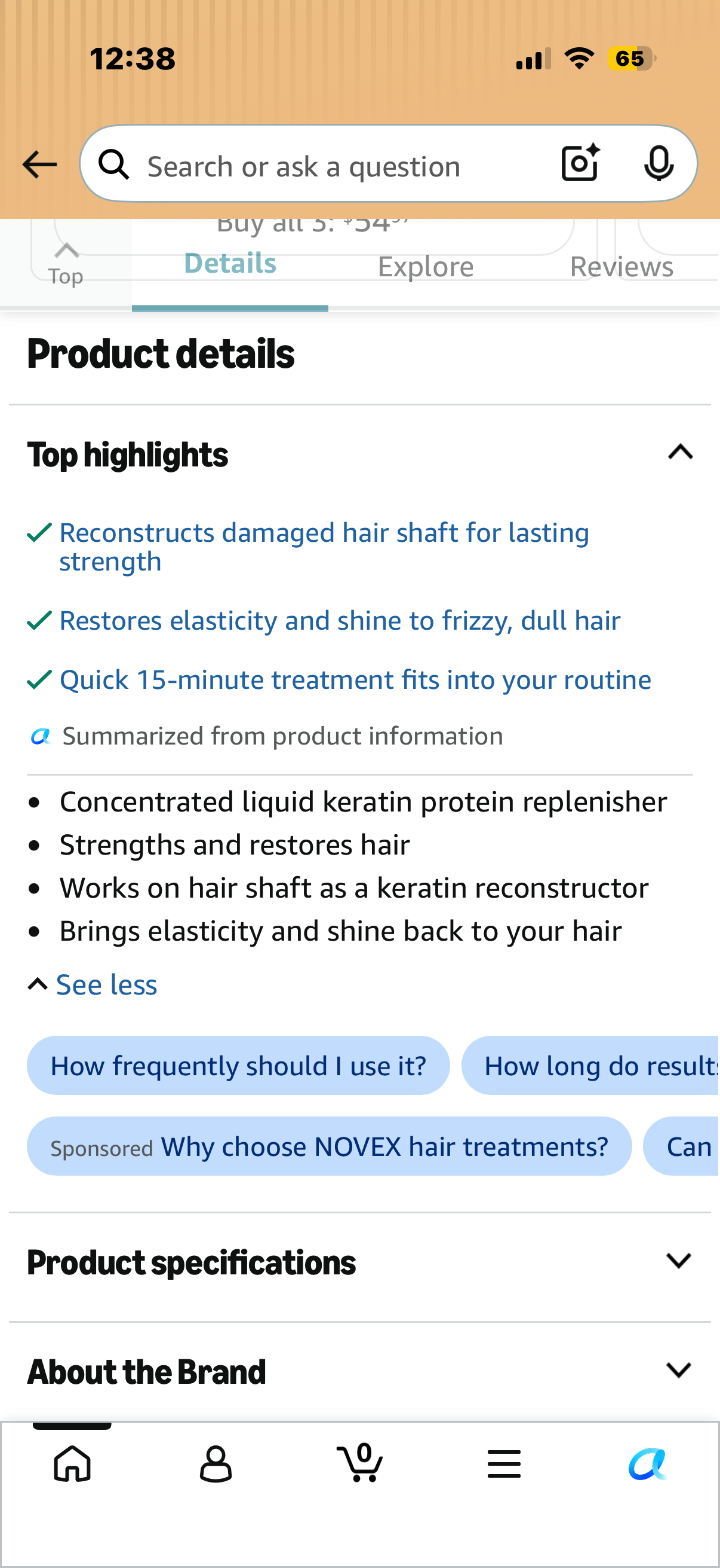 4 PM Door Buster - Novex Hair Care Max Concentrated Liquid Keratin, 8.4 oz