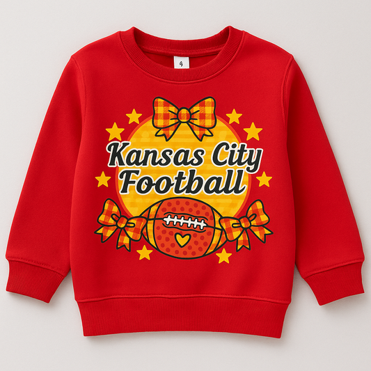 Kansas City Football Kids Red Sweatshirt (Sizes Available 2-7 T