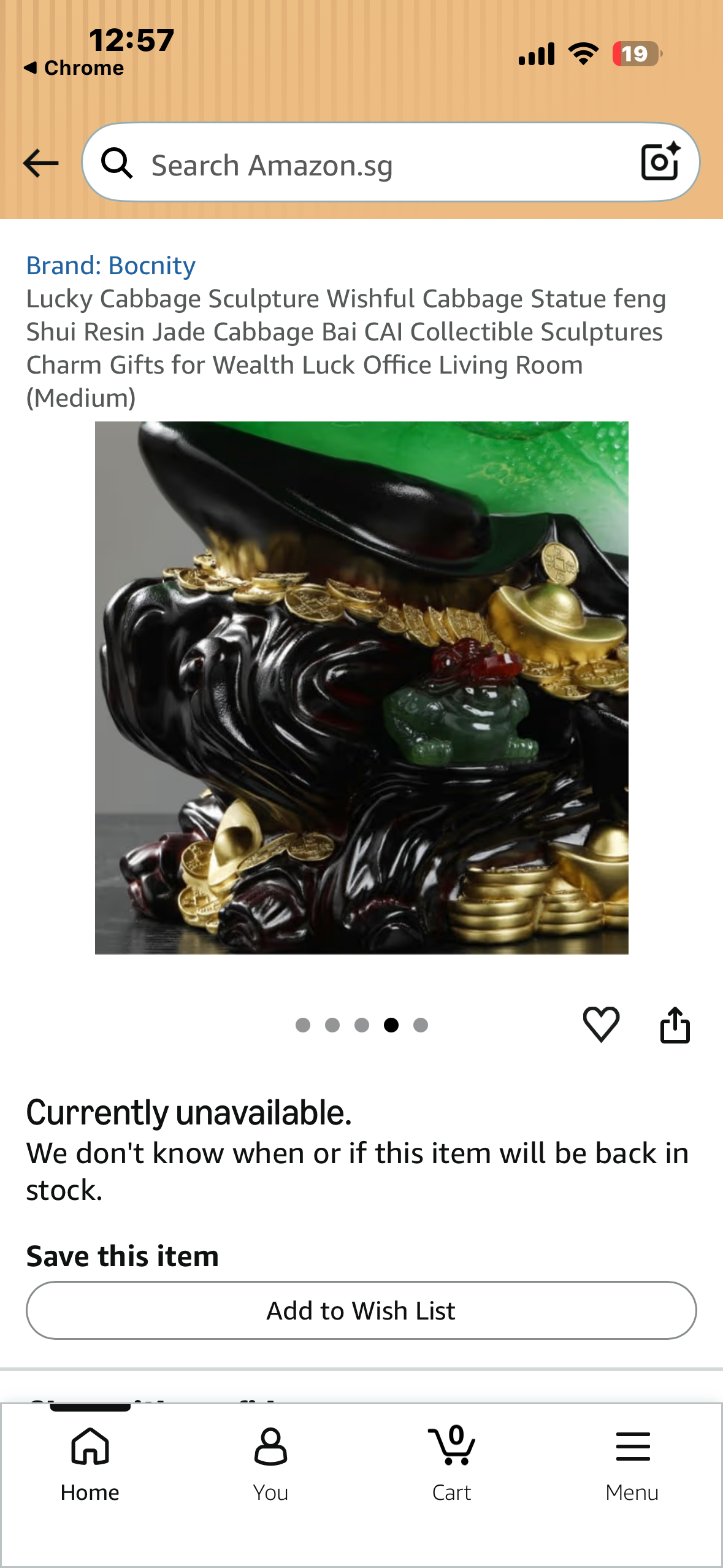 Lucky Cabbage Resin Sculpture, Wishful Cabbage Statue, Feng Shui Resin Jade Cabbage, Bai CAI Collectible Sculptures for Wealth
