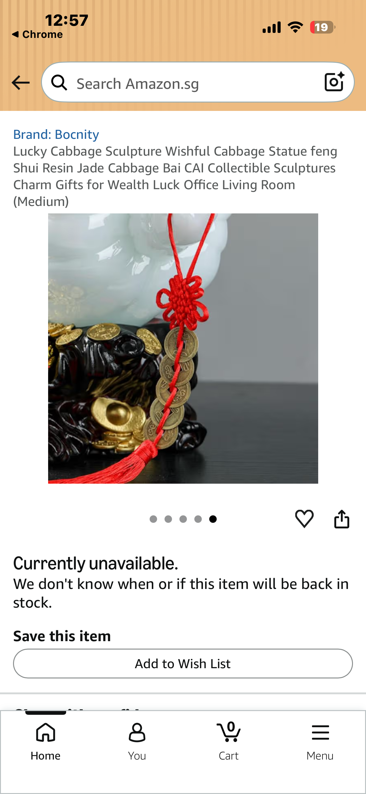 Lucky Cabbage Resin Sculpture, Wishful Cabbage Statue, Feng Shui Resin Jade Cabbage, Bai CAI Collectible Sculptures for Wealth