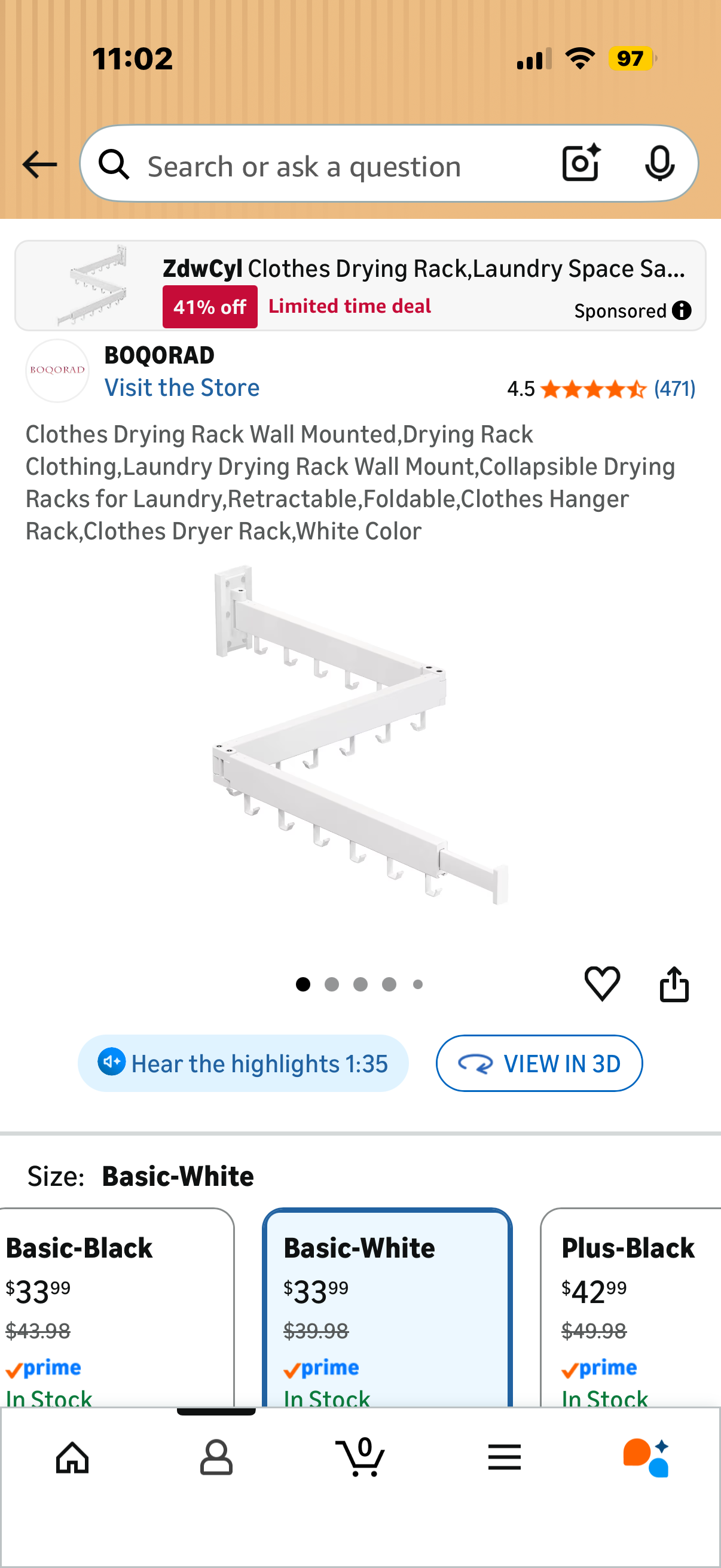 Clothes Drying Rack Wall Mounted,Drying Rack Clothing,Laundry Drying Rack Wall Mount,Collapsible Drying Racks for Laundry,Retractable,Foldable,Clothes Hanger Rack,Clothes Dryer Rack,White Color