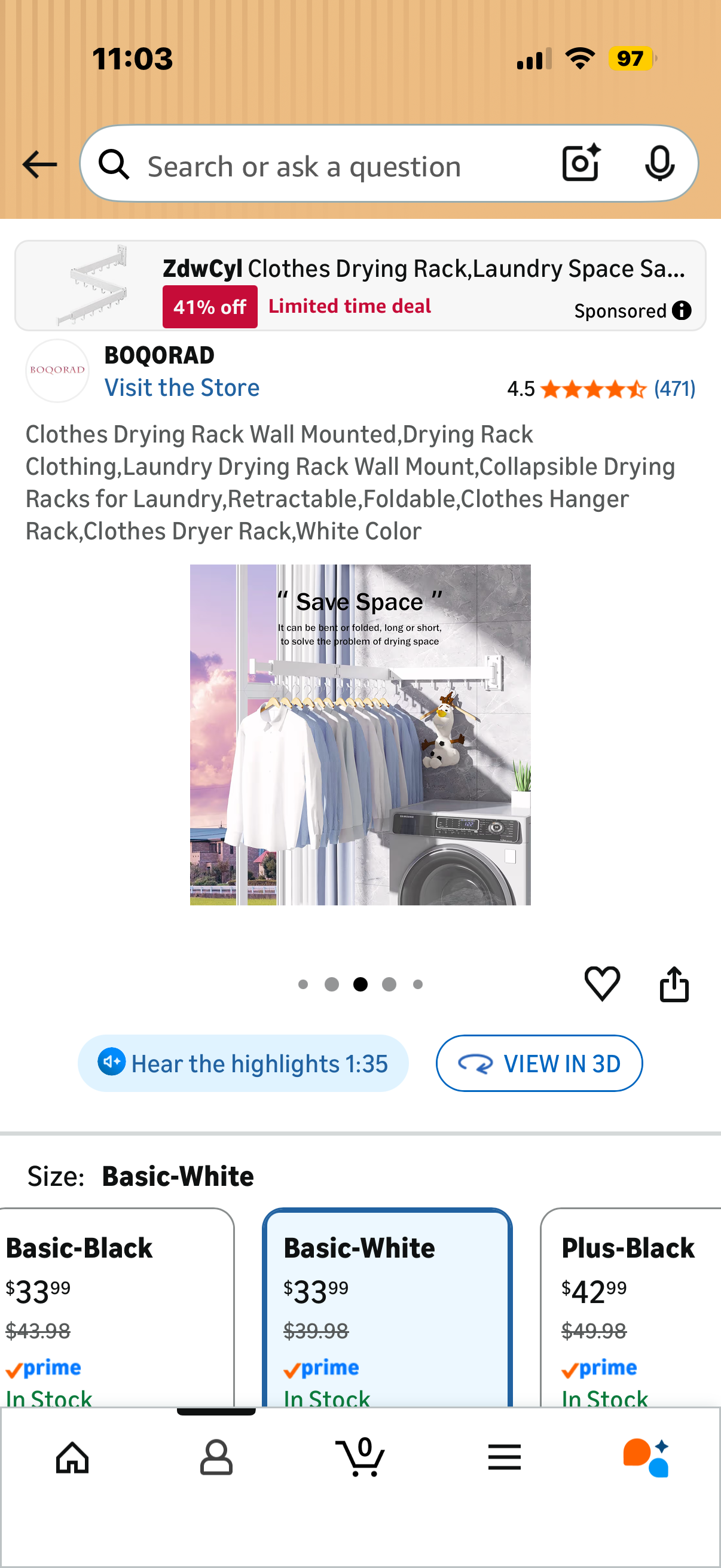 Clothes Drying Rack Wall Mounted,Drying Rack Clothing,Laundry Drying Rack Wall Mount,Collapsible Drying Racks for Laundry,Retractable,Foldable,Clothes Hanger Rack,Clothes Dryer Rack,White Color