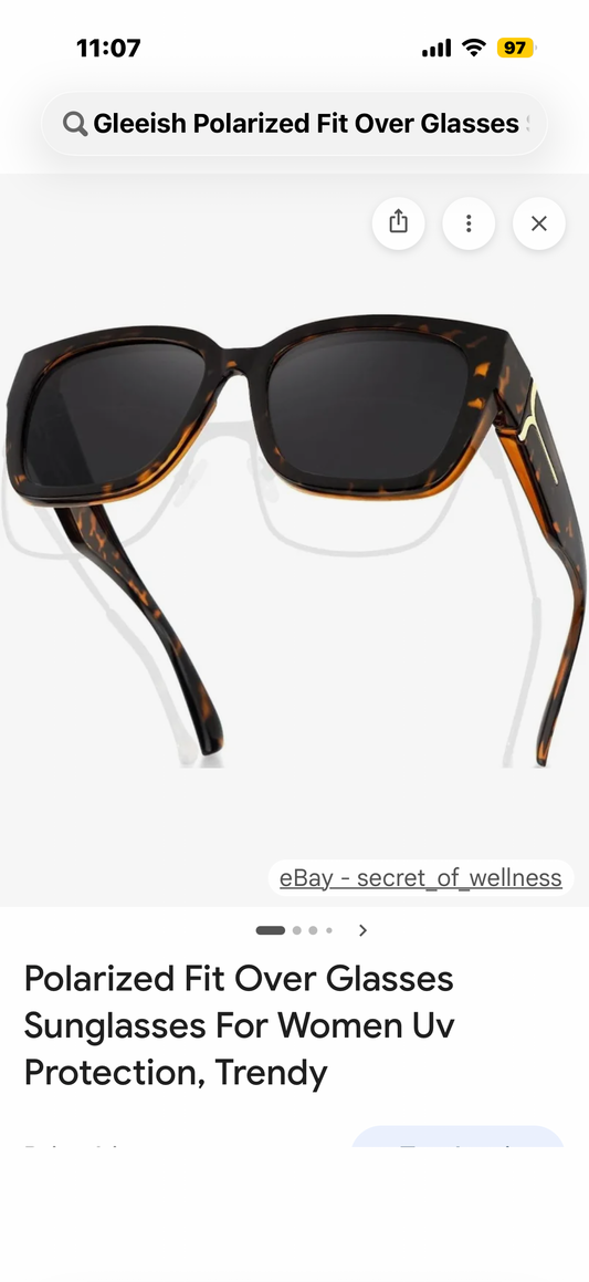 Gleeish Polarized Fit Over Glasses Sunglasses for Women UV Protection Trendy Wrap Around Shades for Driving GST3030-P-01-09