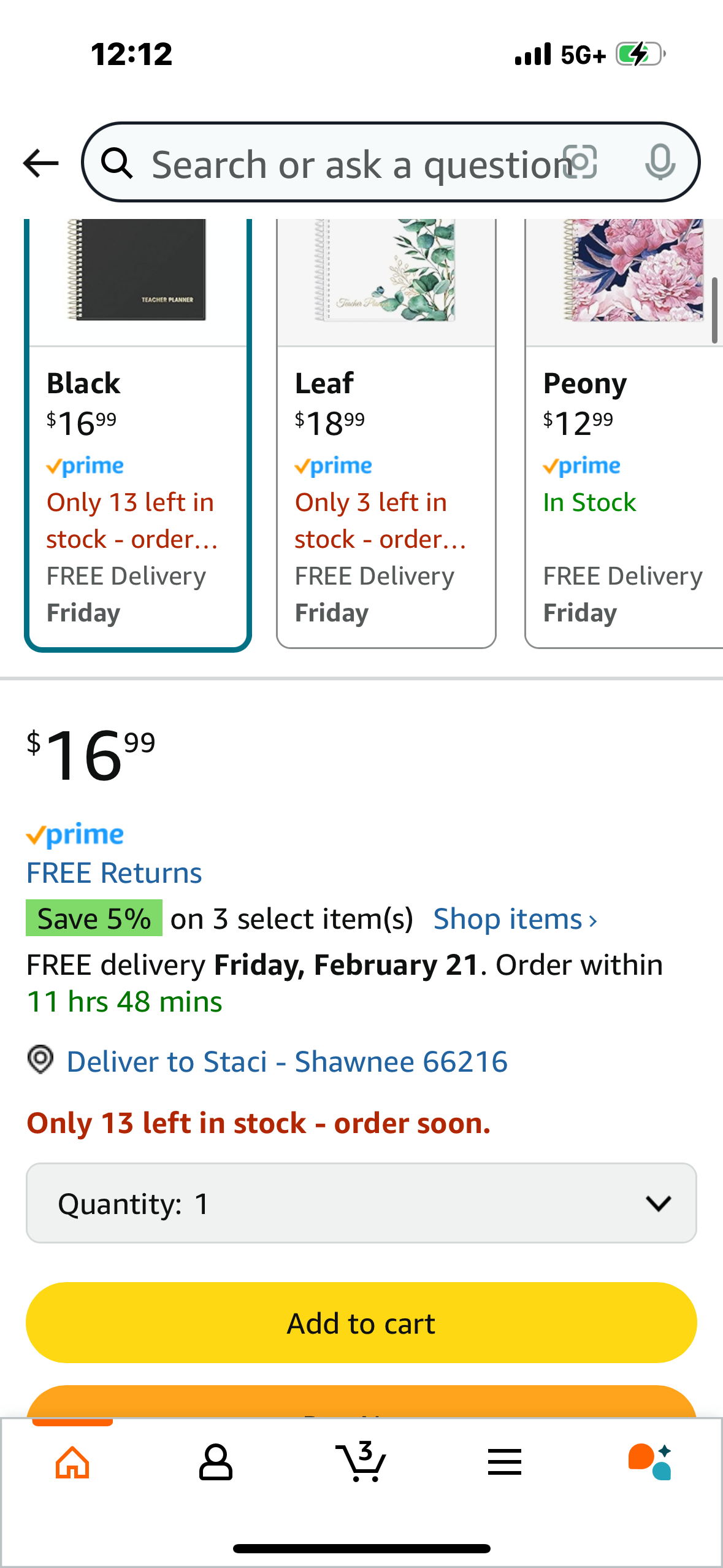 Deluxe Teacher Planner 2025-2026, Lesson Planner Book with 7 Periods Jul 2025 - Jun 2026, 8.5" x 11" Daily Weekly and Monthly Organizers with Colorful Tabs, Planning Stickers,120gms Paper, Black