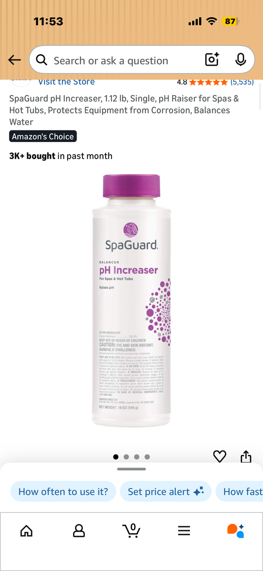 SpaGuard pH Increaser, 1.12 lb, Single, pH Raiser for Spas & Hot Tubs, Protects Equipment from Corrosion, Balances Water