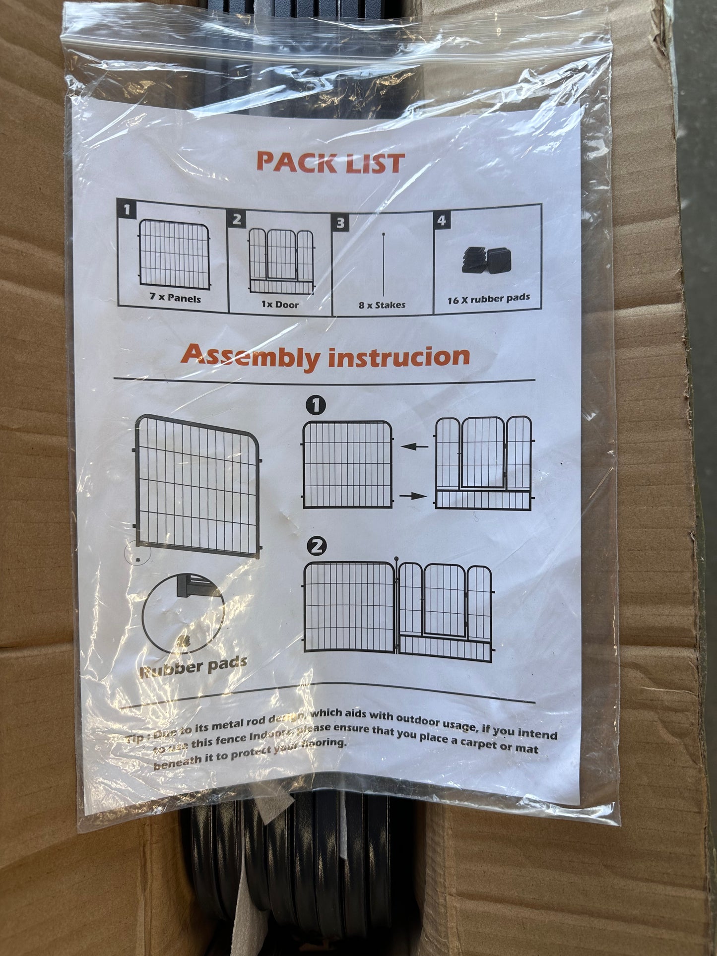 Dog Playpen Designed for Puppies/Small Dogs, Expandable Dog Pen for Indoor, 24 inch 8 Panels. Perfect Dog Pen for Camping, Yard, RV, Garden Fence, Black (R741)