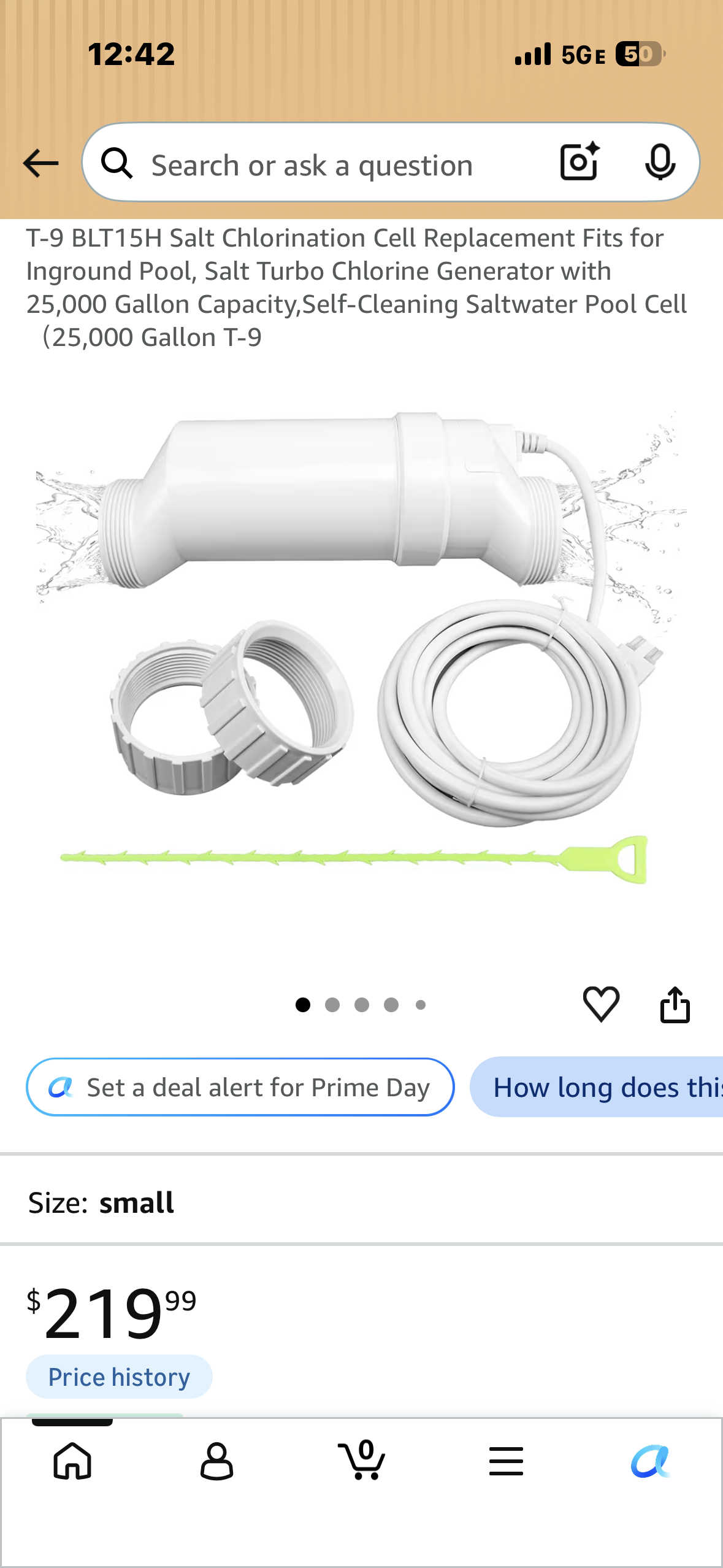 T-9 BLT15H Salt Chlorination Cell Replacement Fits for Inground Pool, Salt Turbo Chlorine Generator with 25,000 Gallon Capacity,Self-Cleaning Saltwater Pool Cell (25,000 Gallon) T-9